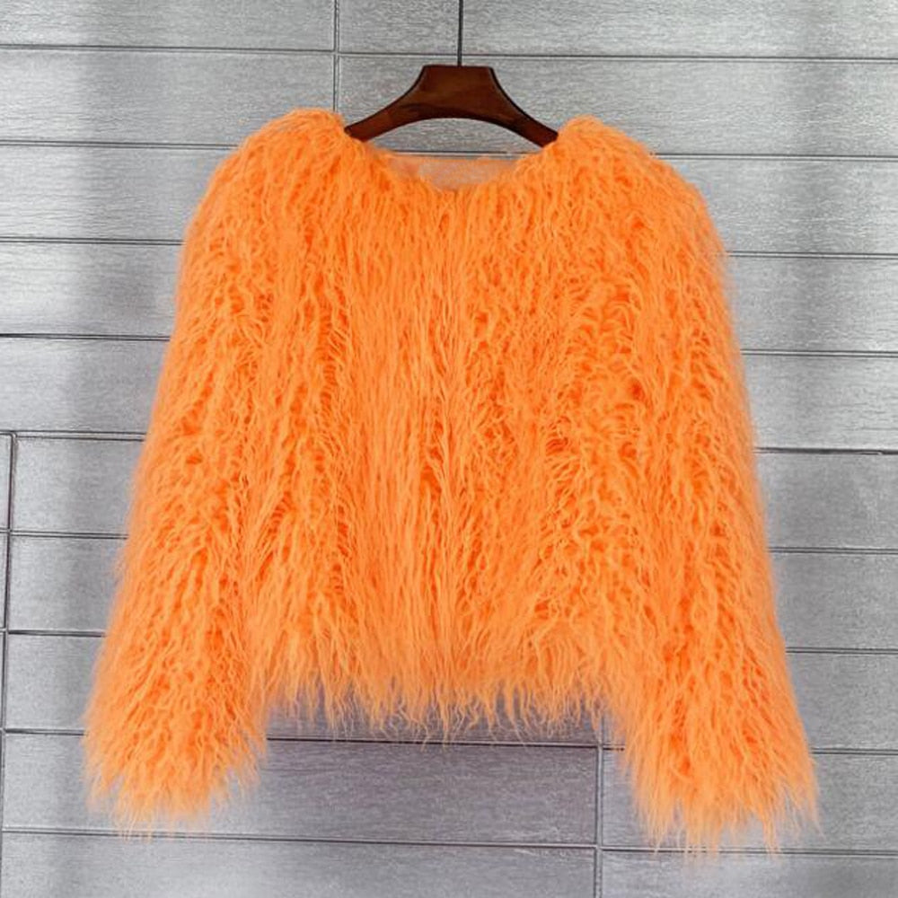 Echoarchiv | Eleganter Warmer Kunstpelzmantel Für Herbst Und Winter