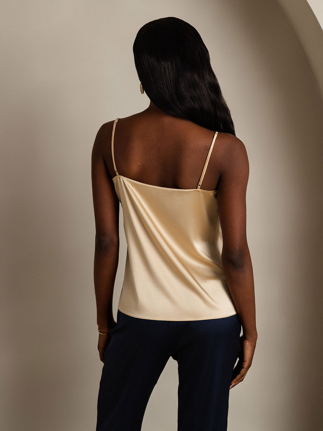Echoarchiv | Seide Entspannt Spaghettiträger Camisole Top
