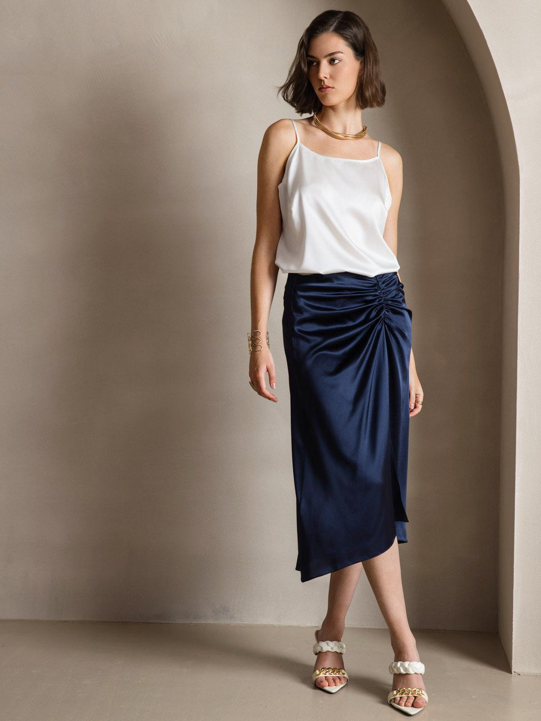 Echoarchiv | Seide Entspannt Spaghettiträger Camisole Top