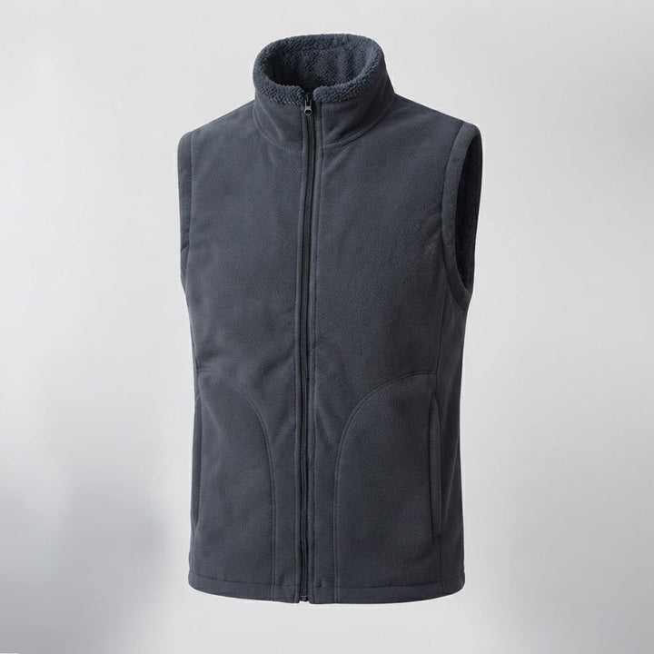 Herren Warme Thermo-Fleeceweste mit Sherpa-Innenfutter, Stehkragen und verdeckten Eingrifftaschen Echoarchiv