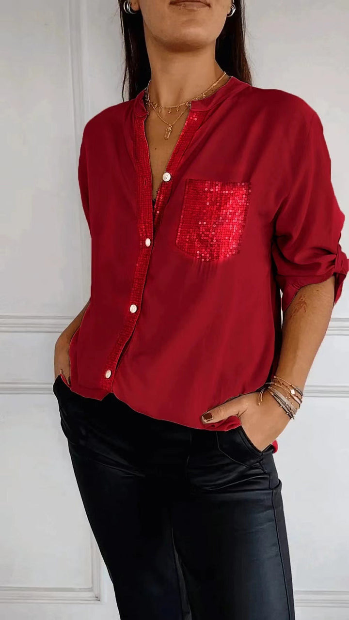 Echoarchiv | Glitzerbluse Mit Paillettentasche