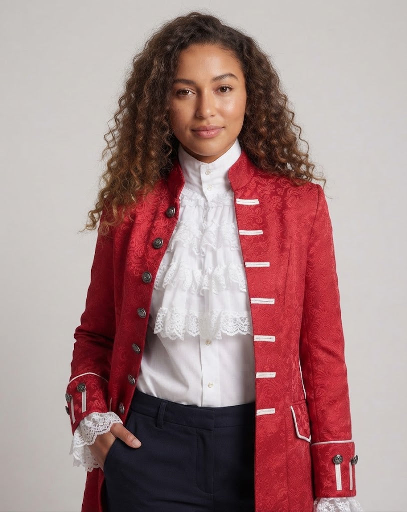 Damen Elegantes Rüschenshirt mit dekorativen Spitzen-Ausschnitten Echo Archiv