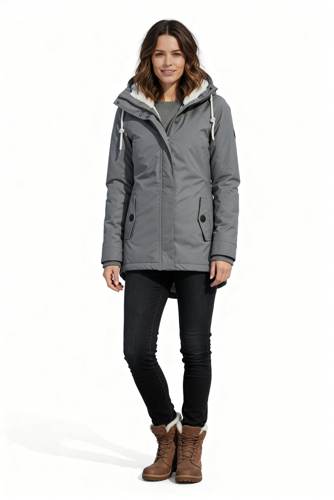 Lange Winterjacke mit Kapuze & Futter – Wasserfest, Warm & Komfortabel