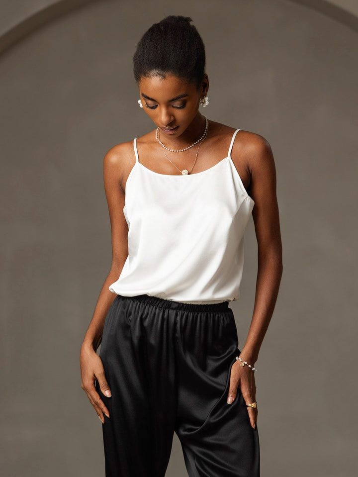 Echoarchiv | Seide Entspannt Spaghettiträger Camisole Top