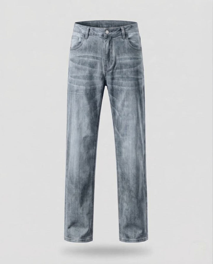Herren Relaxed-Fit Denim-Hose mit extra weitem Bein und elastischem Komfortbund Echoarchiv