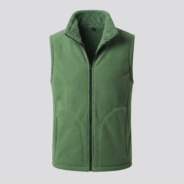 Herren Warme Thermo-Fleeceweste mit Sherpa-Innenfutter, Stehkragen und verdeckten Eingrifftaschen Echoarchiv