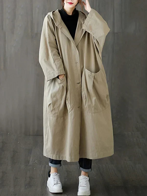 Echoarchiv | Langer Wasserdichter Trenchcoat Mantel