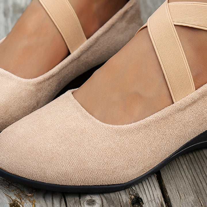 Echoarchiv | Einfache Damen Ballerinas aus Atmungsaktivem Samt
