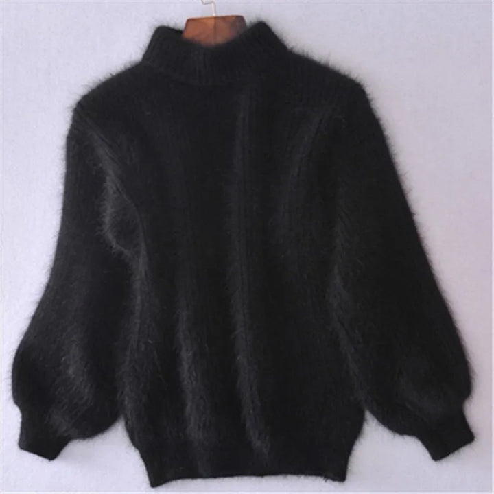 Echoarchiv - Lockere gestrickte einfarbige Pullover - Vintage Angora Pullover