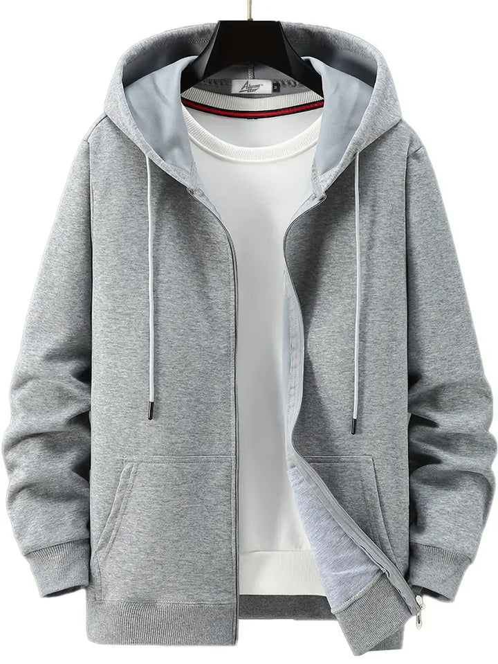 Echoarchiv - Lässiger Herbst Full Zip Hoodie mit Kordelzug für Männer
