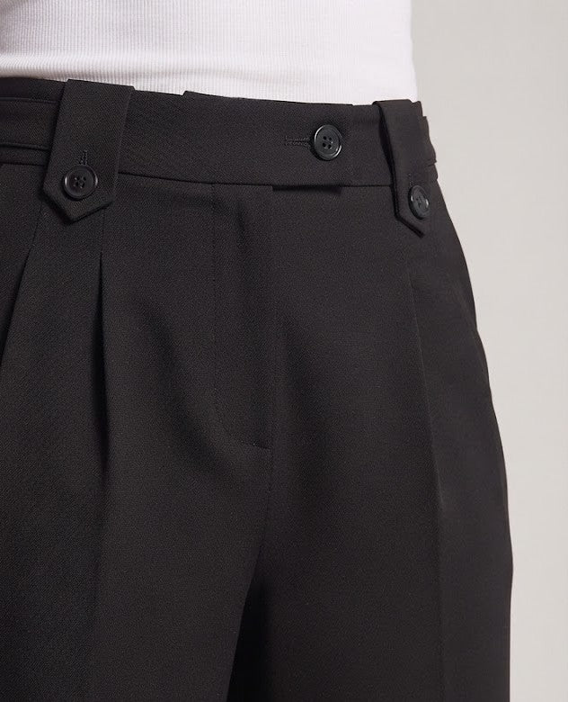 Damen Hochtaillierte weite Bundfaltenhose mit verkürzter Länge Echo Archiv