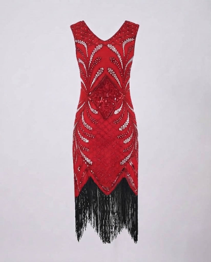 Frauen Elegante Fransen Cocktailkleid Echo Archiv