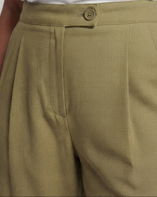 Damen High-Waist Culotte-Hose mit weitem Bein und Bügelfalte Echo Archiv