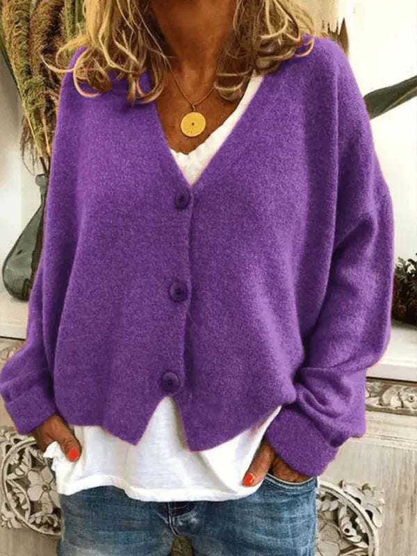 Echoarchiv | Lockere Frauen Strickjacke Pullover