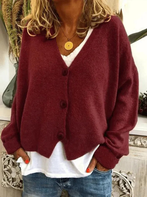 Echoarchiv | Lockere Frauen Strickjacke Pullover