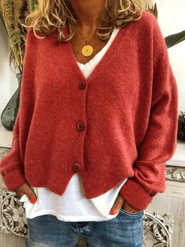 Echoarchiv | Lockere Frauen Strickjacke Pullover