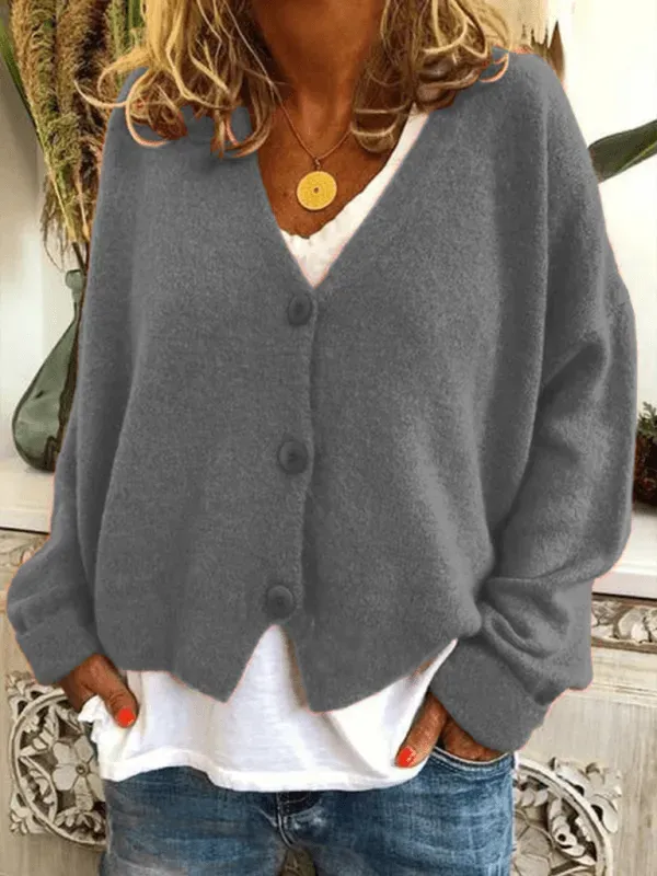 Echoarchiv | Lockere Frauen Strickjacke Pullover