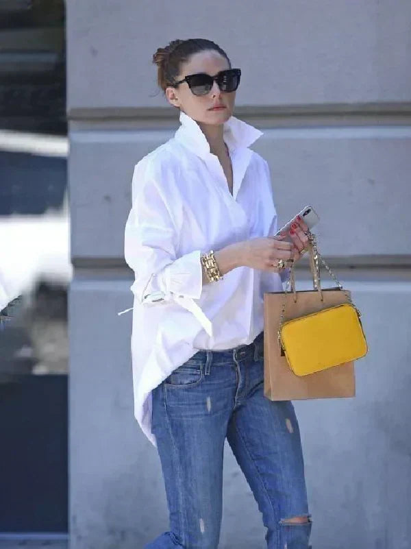 Echoarchiv | Schicke, Oversized Bluse mit Knopfleiste für Damen