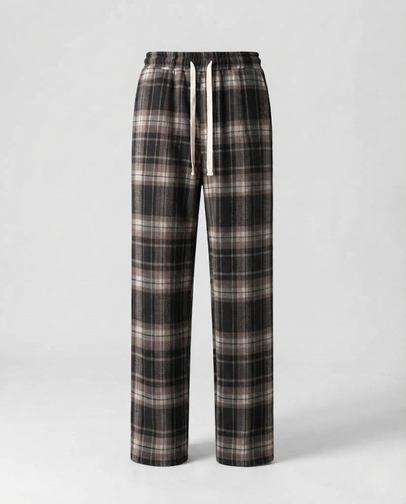Damen Bequeme Karierte Hose Echoarchiv