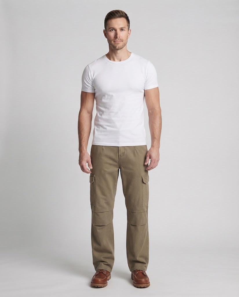 Herren Relaxte Utility‑Cargo‑Palazzo‑Hose mit gestuften Kniepaneelen Echo Archiv