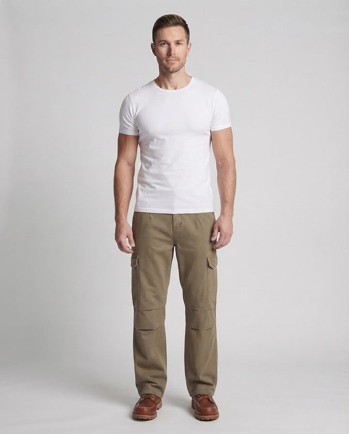 Herren Relaxte Utility‑Cargo‑Palazzo‑Hose mit gestuften Kniepaneelen Echo Archiv