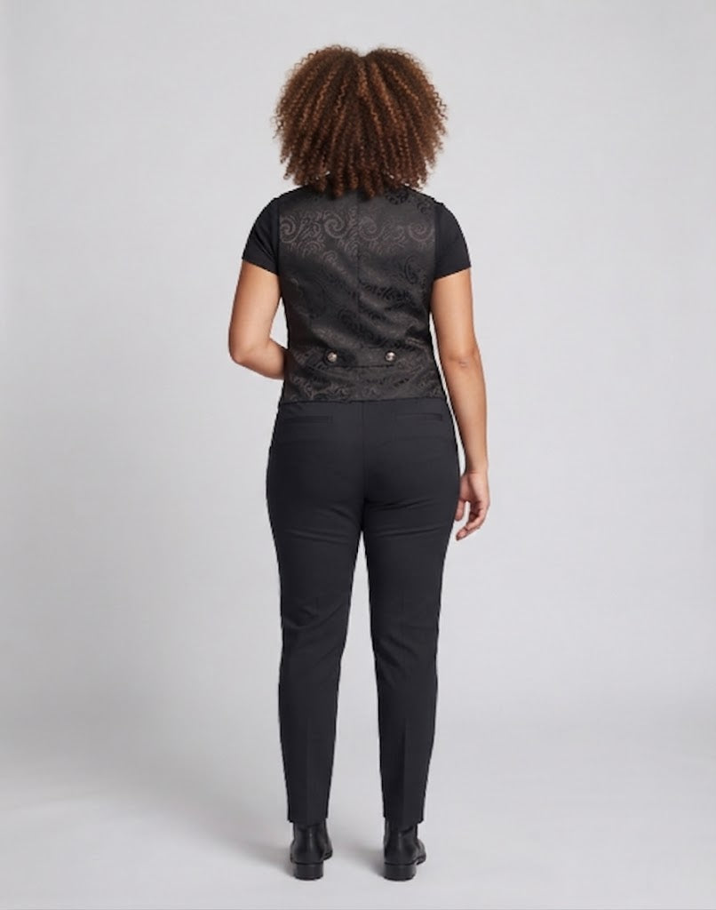 Damen eleganter Brokatweste mit kunstvollen Knöpfen Echo Archiv