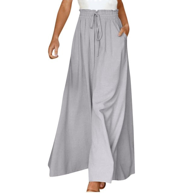 Echoarchiv | Leichte Damen Leinenhose mit Weitem Bein für Frühling und Sommer