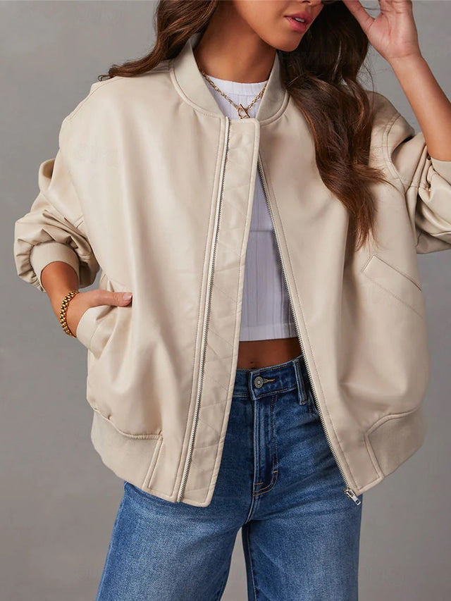 Echoarchiv | Lockere Lederjacke für Damen