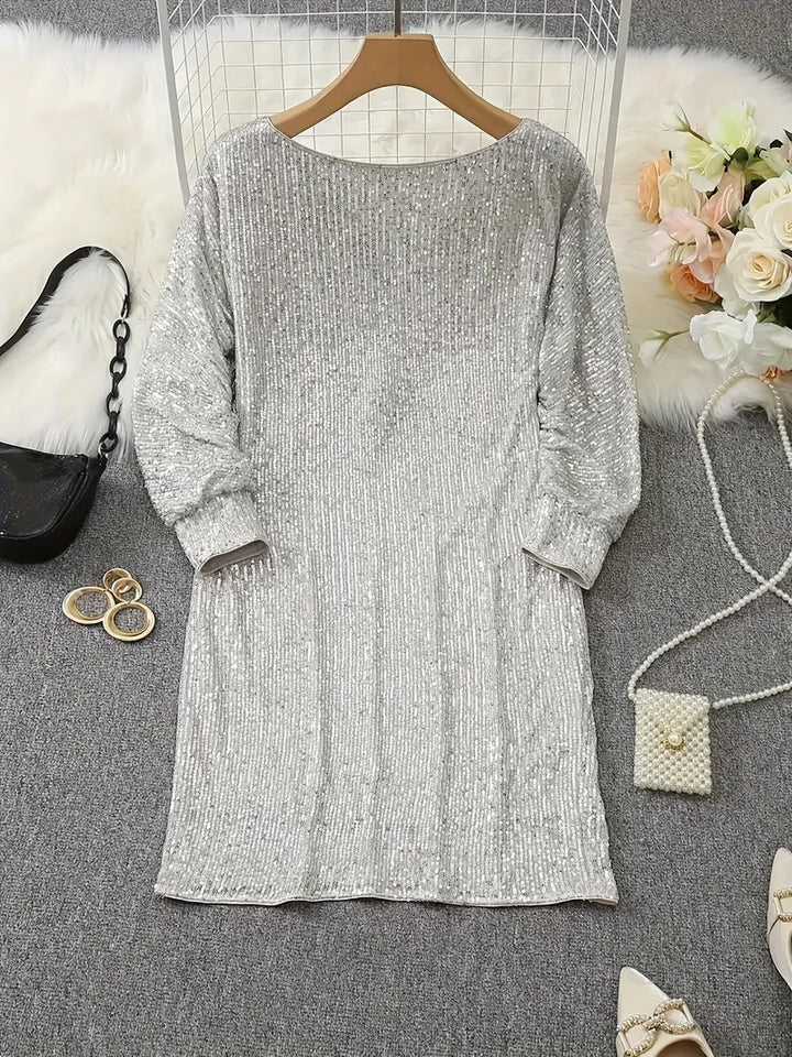 Party Paillettenkleid mit Kontrast – Marzano