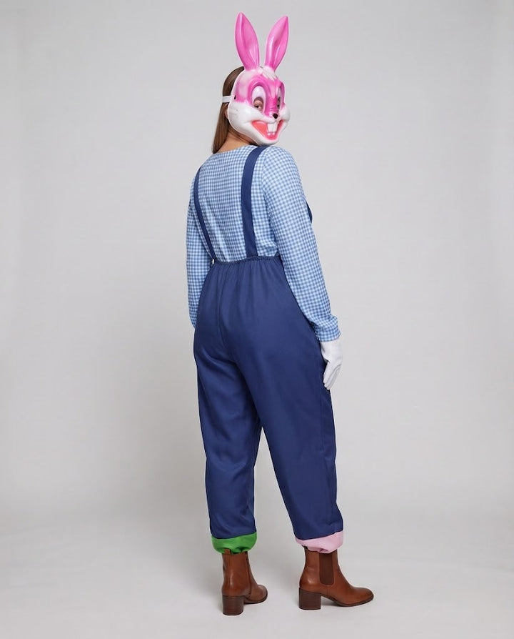 Damen Kostüm für Karneval mit Hasenmaske und Latzhose Echo Archiv