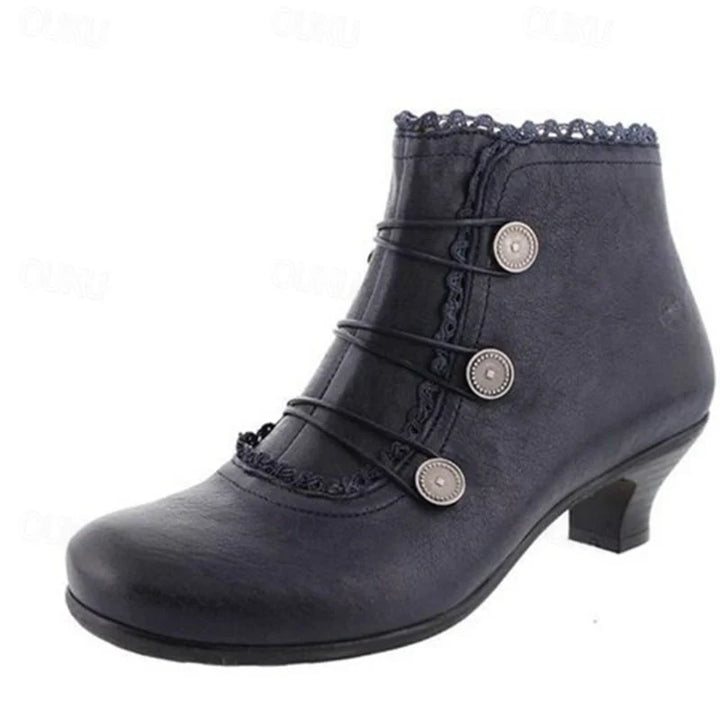 Damen Viktorianische Schnür-Stiefeletten mit Spitzenbesatz – Seravelle