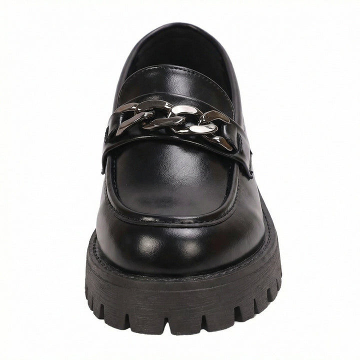 Damen Chunky Loafers mit Ketten-Applikation und robustem Profil Echoarchiv