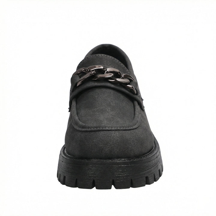 Damen Chunky Loafers mit Ketten-Applikation und robustem Profil Echoarchiv