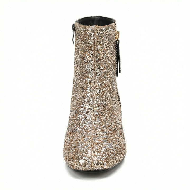 Echoarchiv | Glitzernde Ankle Boots Mit Blockabsatz