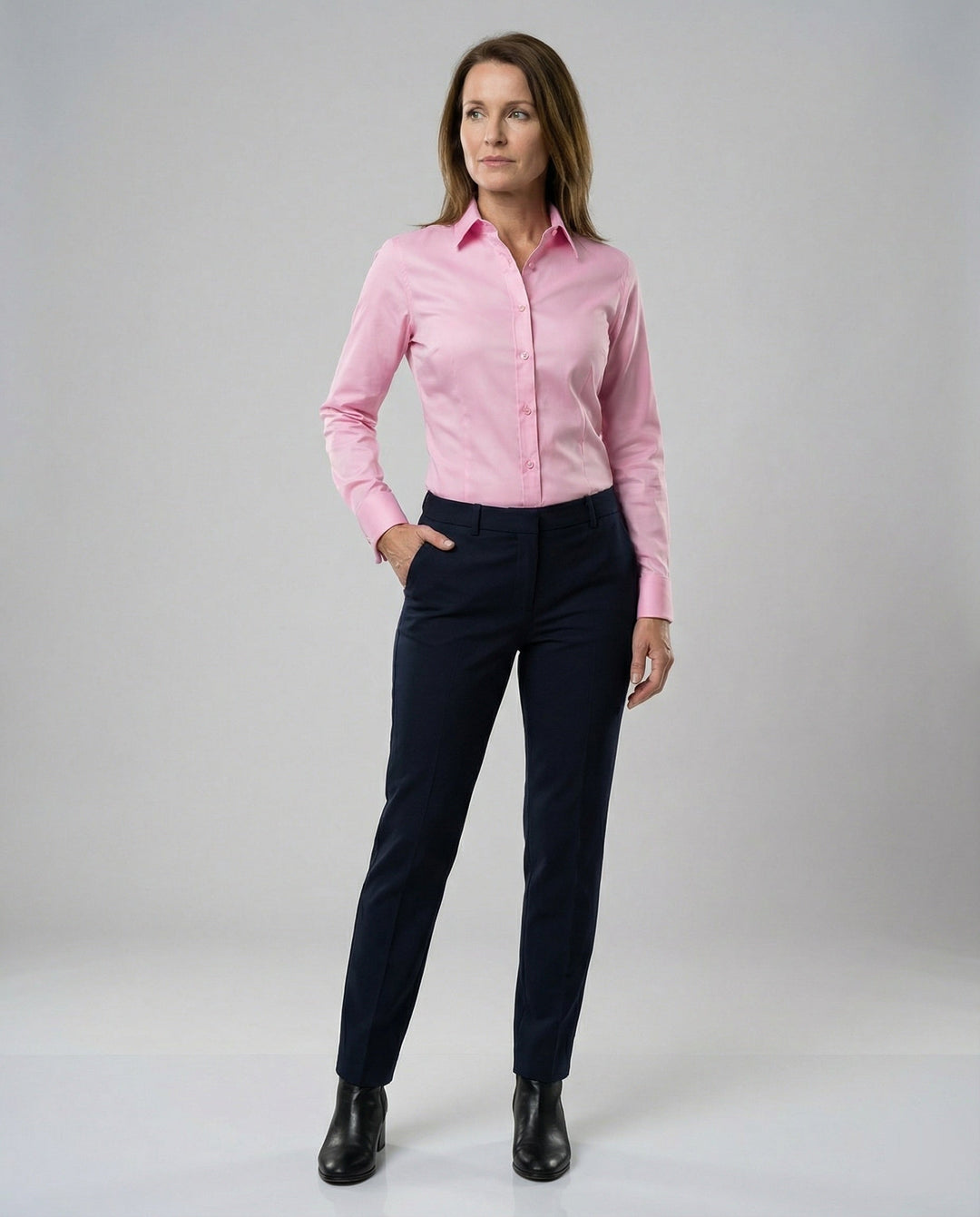 Damen Hemdbluse Stretch tailliert