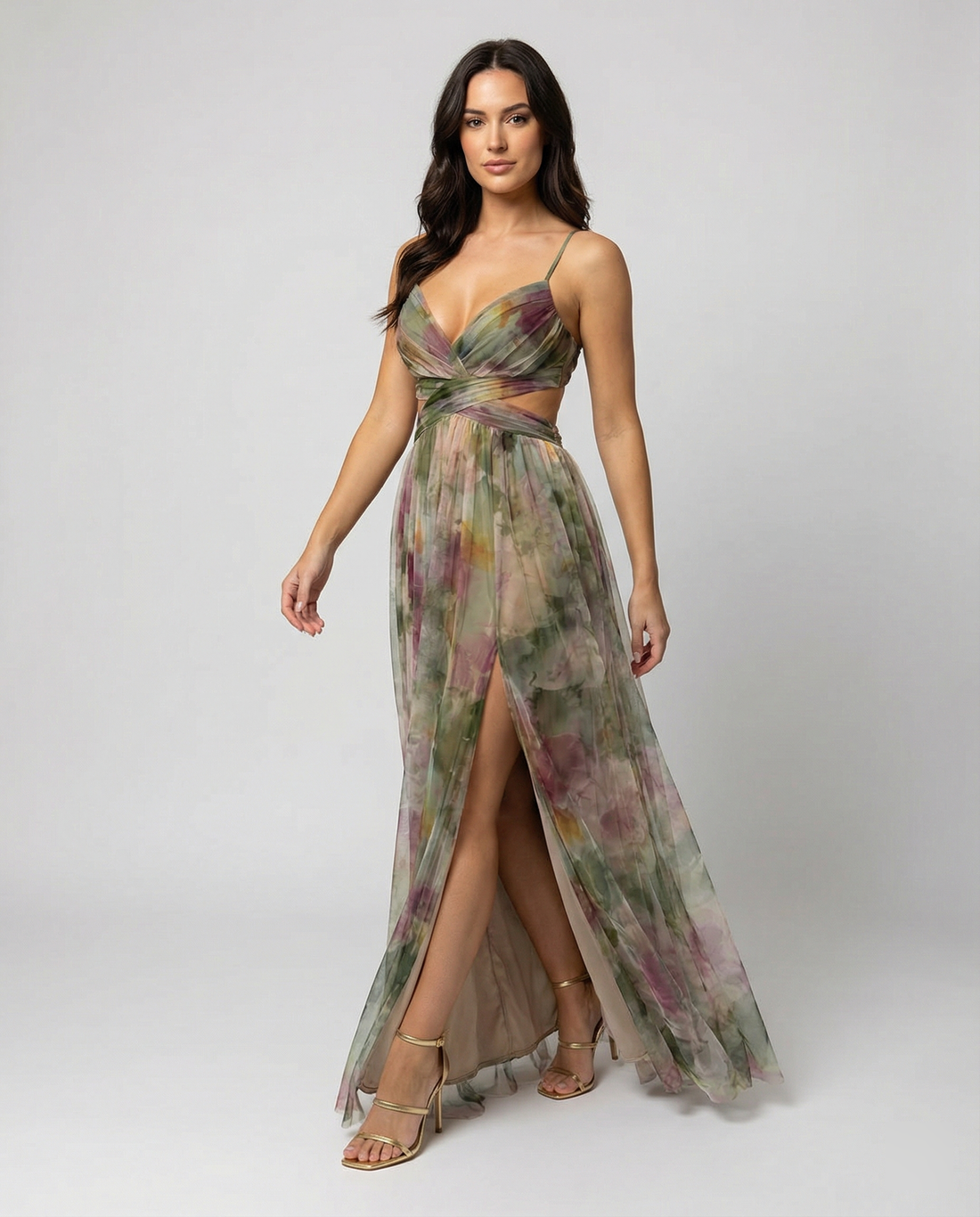 Elegantes Maxikleid im Schönen Blumenmuster für festliche Anlässe – Valéora