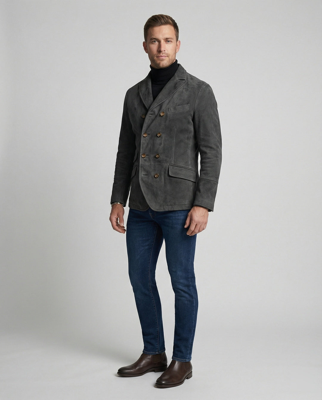 Echoarchiv - Klassischer Herbst Doppelreihiger Blazer für Männer