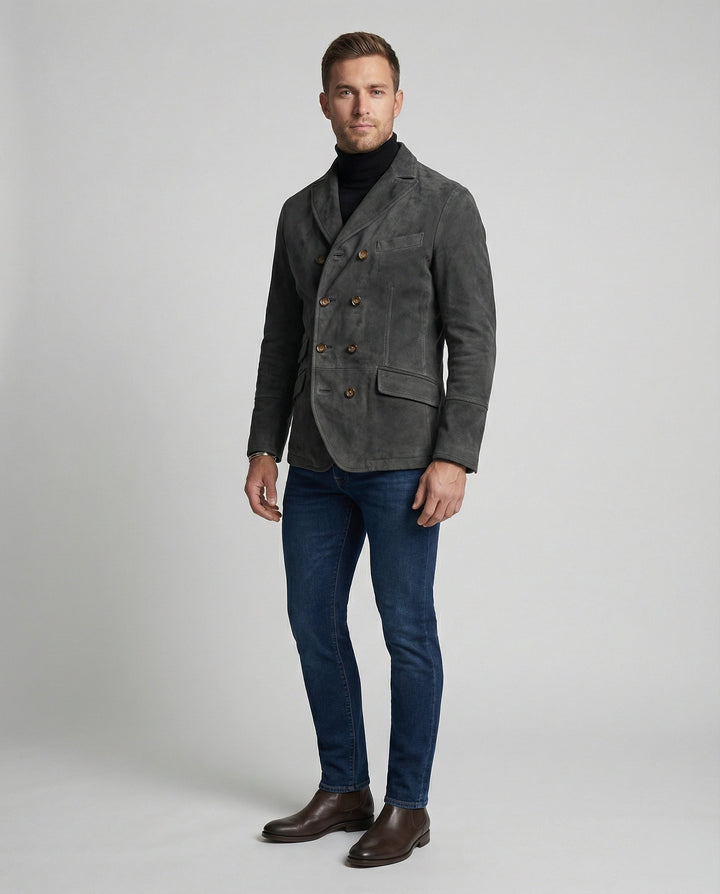 Echoarchiv - Klassischer Herbst Doppelreihiger Blazer für Männer