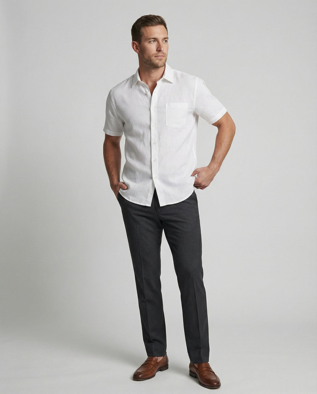 Kurzarm Hawaiihemd Herren Palmenprint – Arvello