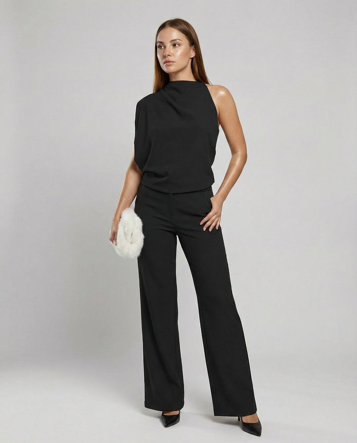 Eleganter Jumpsuit mit Rundhalsausschnitt für Alltag & Besondere Anlässe | Echoarchiv