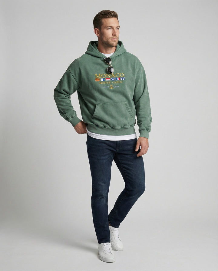 Echoarchiv | Herren Hoodie aus Baumwollmischung mit luxuriösem Monaco-Design für lässige und schicke Anlässe