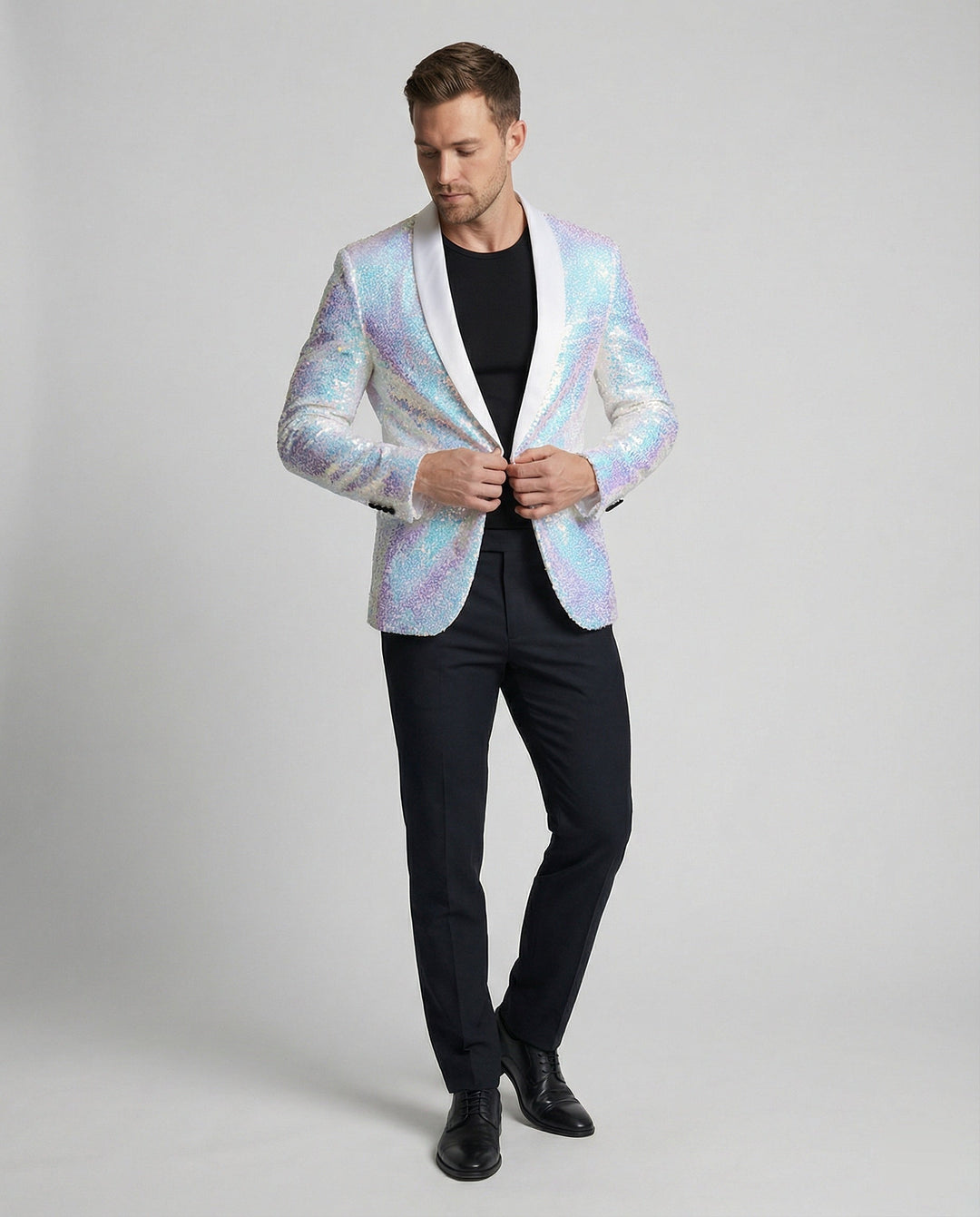 Glamouröser Pailletten Blazer Herren – Valéne