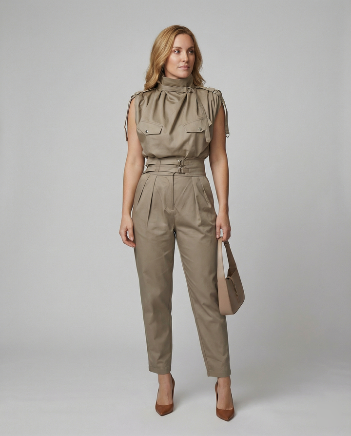 Echoarchiv | Damen Stylischer Moderner Jumpsuit Ärmellos