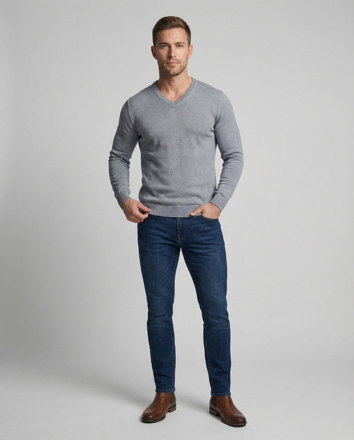 Herren V-Ausschnitt Feinstrickpullover Echoarchiv