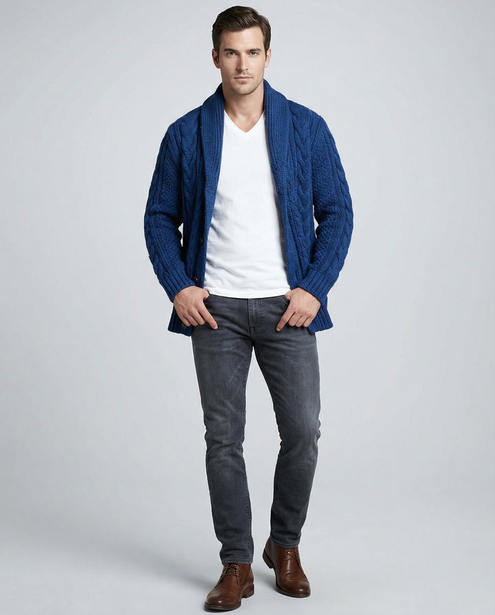 Warme Zopfmuster Strickjacke
