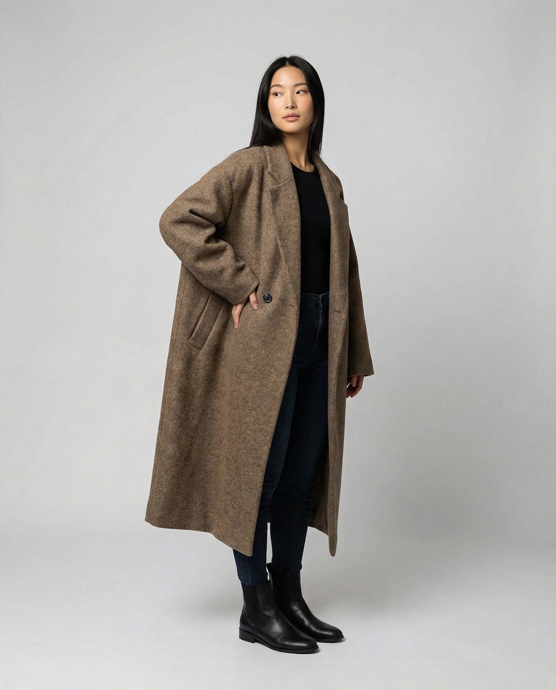 Damen Oversized Wollmantel Echoarchiv