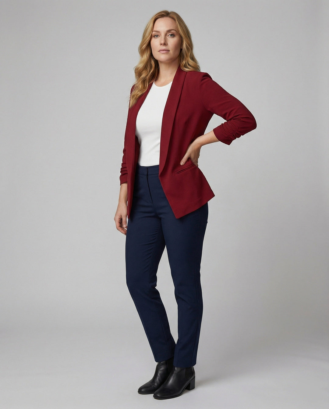 Echoarchiv – Stilvoller Blazer Mit Offener Vorderseite
