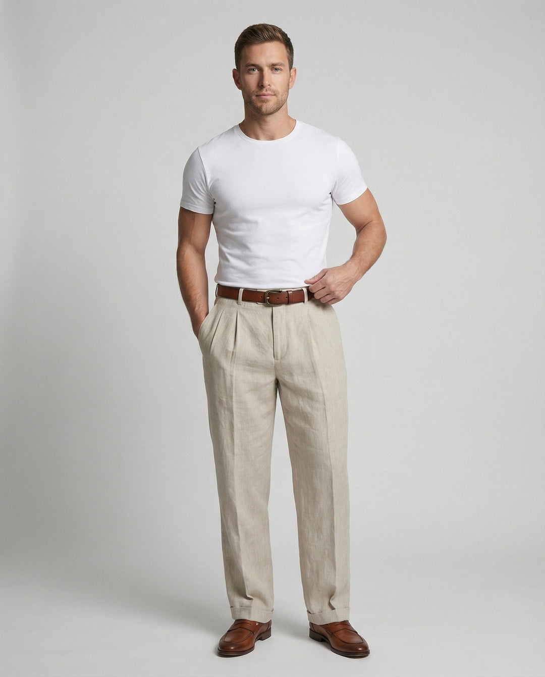 Herren elegante und bequeme Leinenhose Echoarchiv