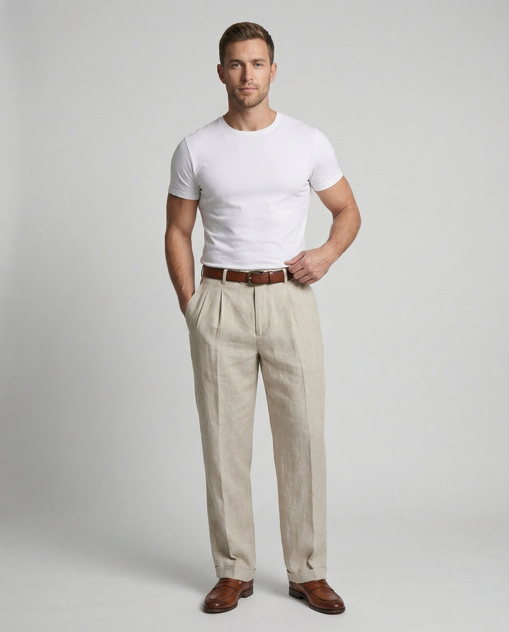 Herren elegante und bequeme Leinenhose Echoarchiv