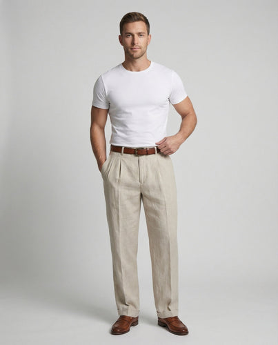 Herren elegante und bequeme Leinenhose Echoarchiv